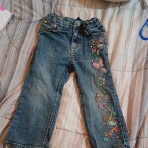 Cherokee Kids Denim Jeans with Colorful Embroidery